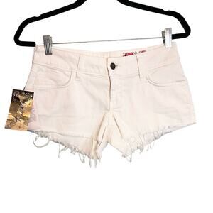 Siwy Camilla Shorts Size 25 White Denim Low Rise Cut Off Distressed Hem USA NWT